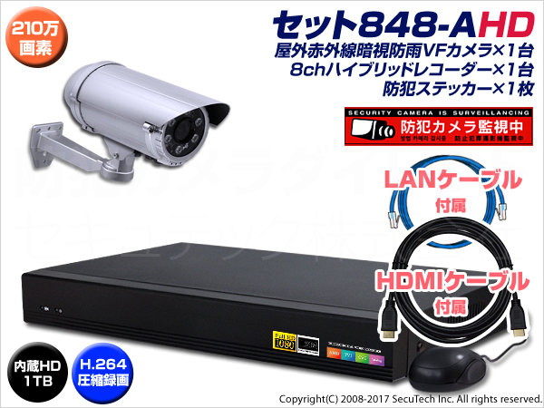 防犯カメラセットTMV-4DX・TPV-1・VAD-848A