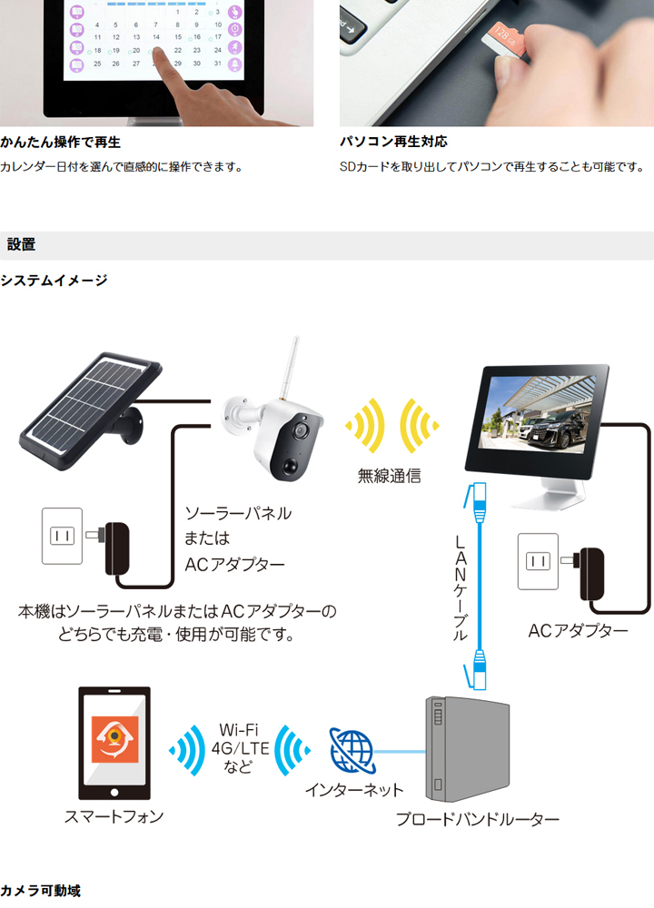 CAR-101ソーラーバッテリー無線カメラ＆モニターセット キャロットシステムズ キャロットシステムズ CAR-101 ソーラーバッテリー無線カメラ