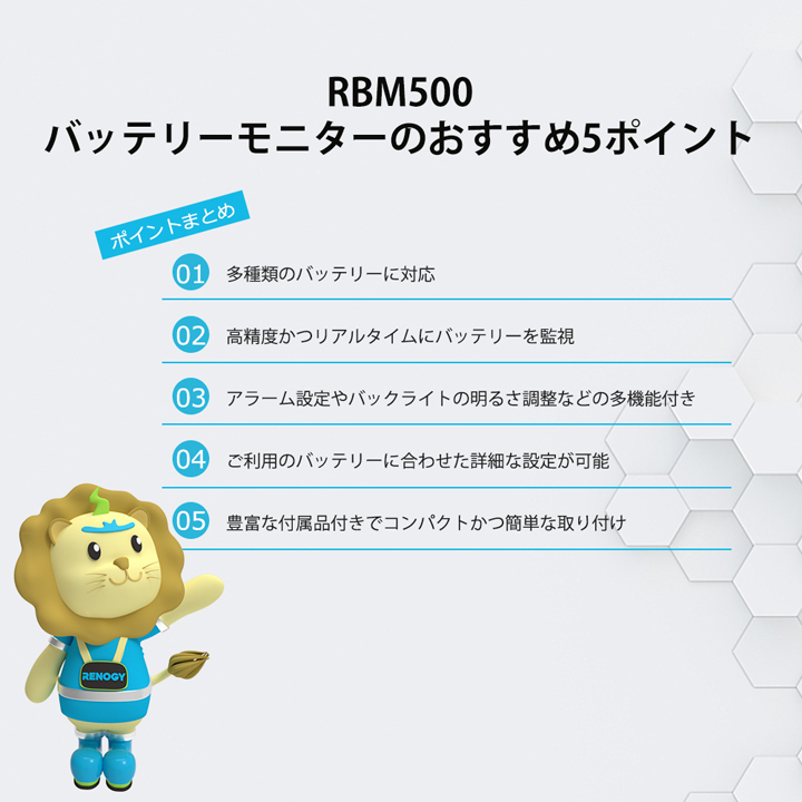 RBM500】レノジー RENOGY RBM500 バッテリーモニター 電圧計