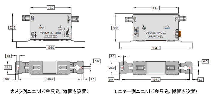 VDS6200】AHD対応 映像・電源重畳ワンケーブル伝送送受信機