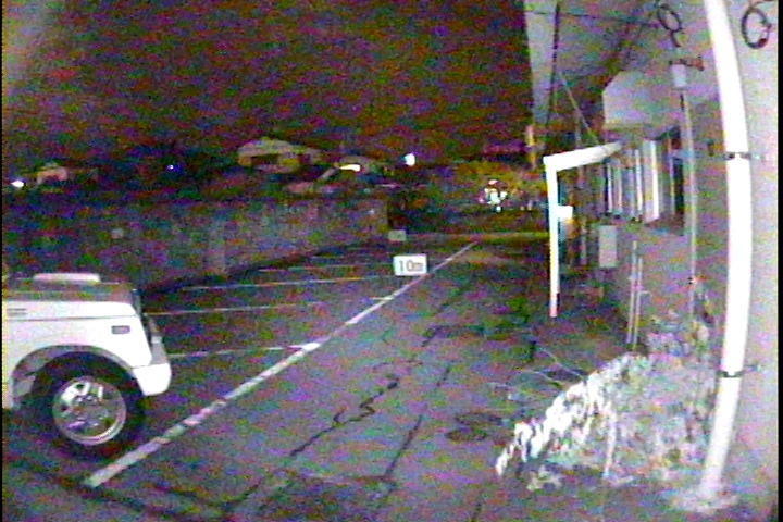 屋外での夜間撮影